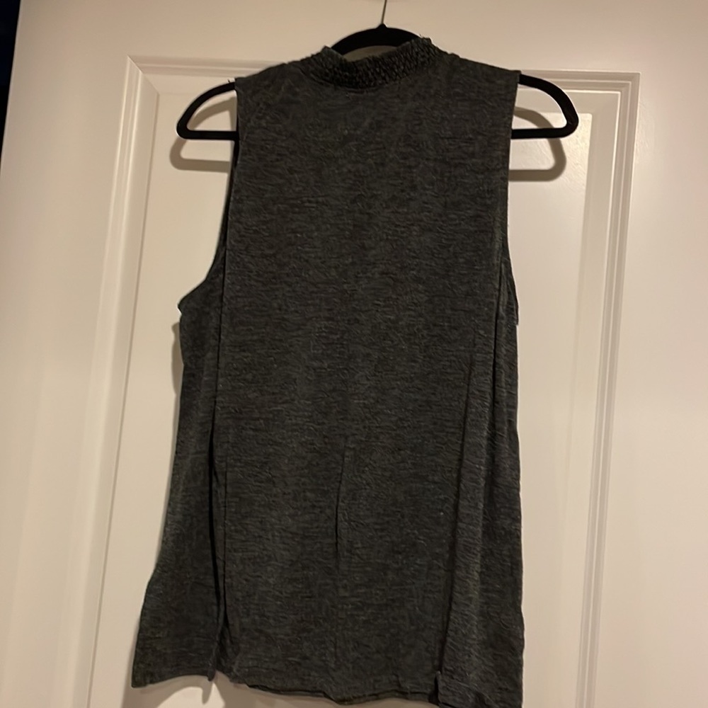 LOFT women’s gray ruffle neck tunic top XL - Picture 4 of 6